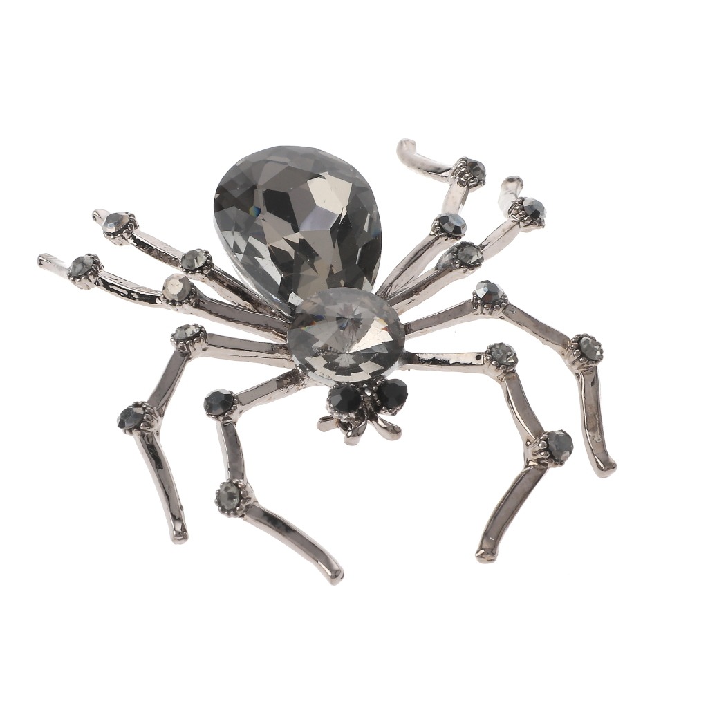 Baiduqiandu Brand High Quality Glass Crystal Spider Brooch Pins in Red  Purple Blue Colors