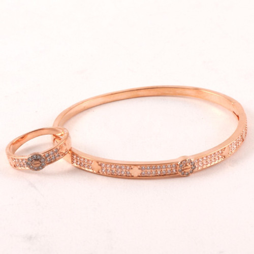CZ Cuff Bracelet / Ring Set