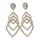 Large Crystal Chain Post Earrings