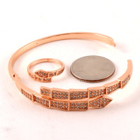 CZ Cuff Bracelet / Ring Set