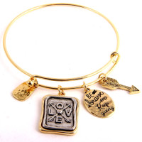 "Be brave and keep going " LOVE charm bracelet 