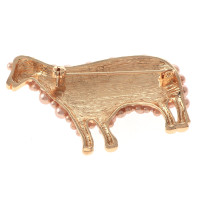 Synthetic Pearl Sheep Brooch