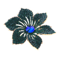 Crystal Rhinestone Flower Brooch