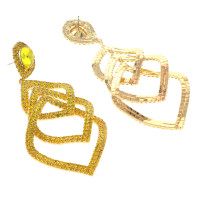 Large Crystal Chain Post Earrings