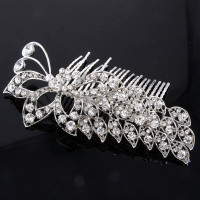 Crystal Flower Accented Hair Comb & Stick