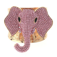 Rhinestone Elephant Cuff Bracelet 