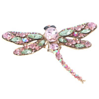 Large Crystal Dragonfly Brooch