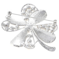 Crystal And Pearl Flower Brooch