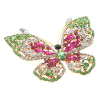 Large Crystal Butterfly Brooch
