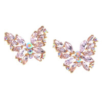 Crystal Post Butterfly Earrings