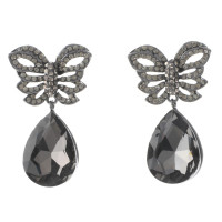 Crystal Post Butterfly Earrings
