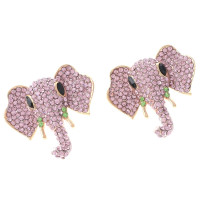 Crystal Elephant Post Earrings