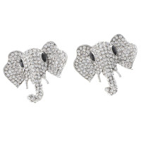 Crystal Elephant Post Earrings