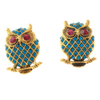 Crystal Owl Post Earrings