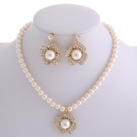 Pearl Necklace Earring Set