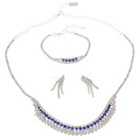 Rhinestone Necklace Bracelet Set 