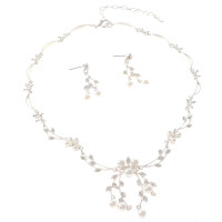 Synthetic Pearl Necklace Earring Set 