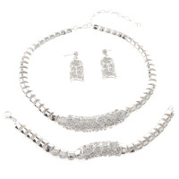 Metal Chain Necklace Earring Set